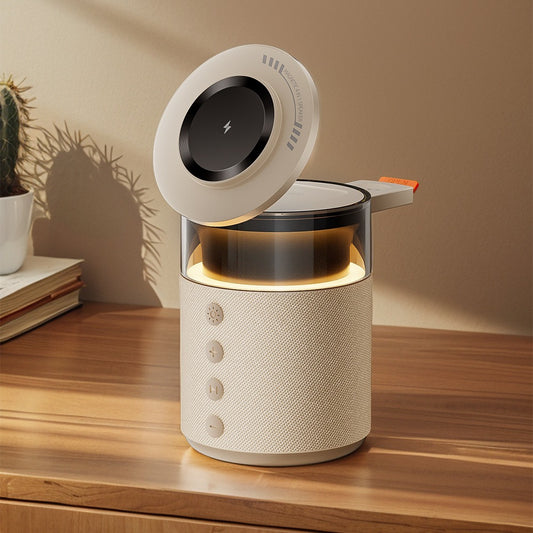 3-in-1 Wireless Magnetic Charger with Bluetooth Speaker