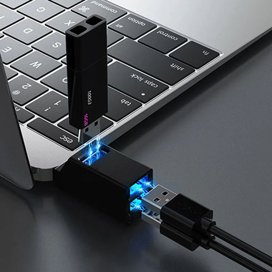 Lot de 2 hubs USB 3.0 à 3 ports, boîtier répartiteur portable haute vitesse pour PC portable. 