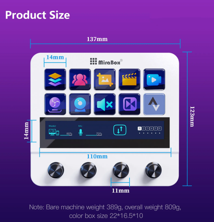 N4 Visual Programmable Keyboard with Four Knobs