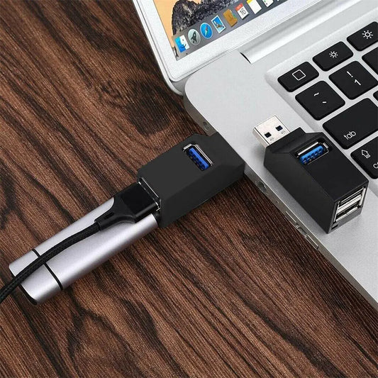 2 Pcs 3 Port USB 3.0 Hub Portable High Speed Splitter Box